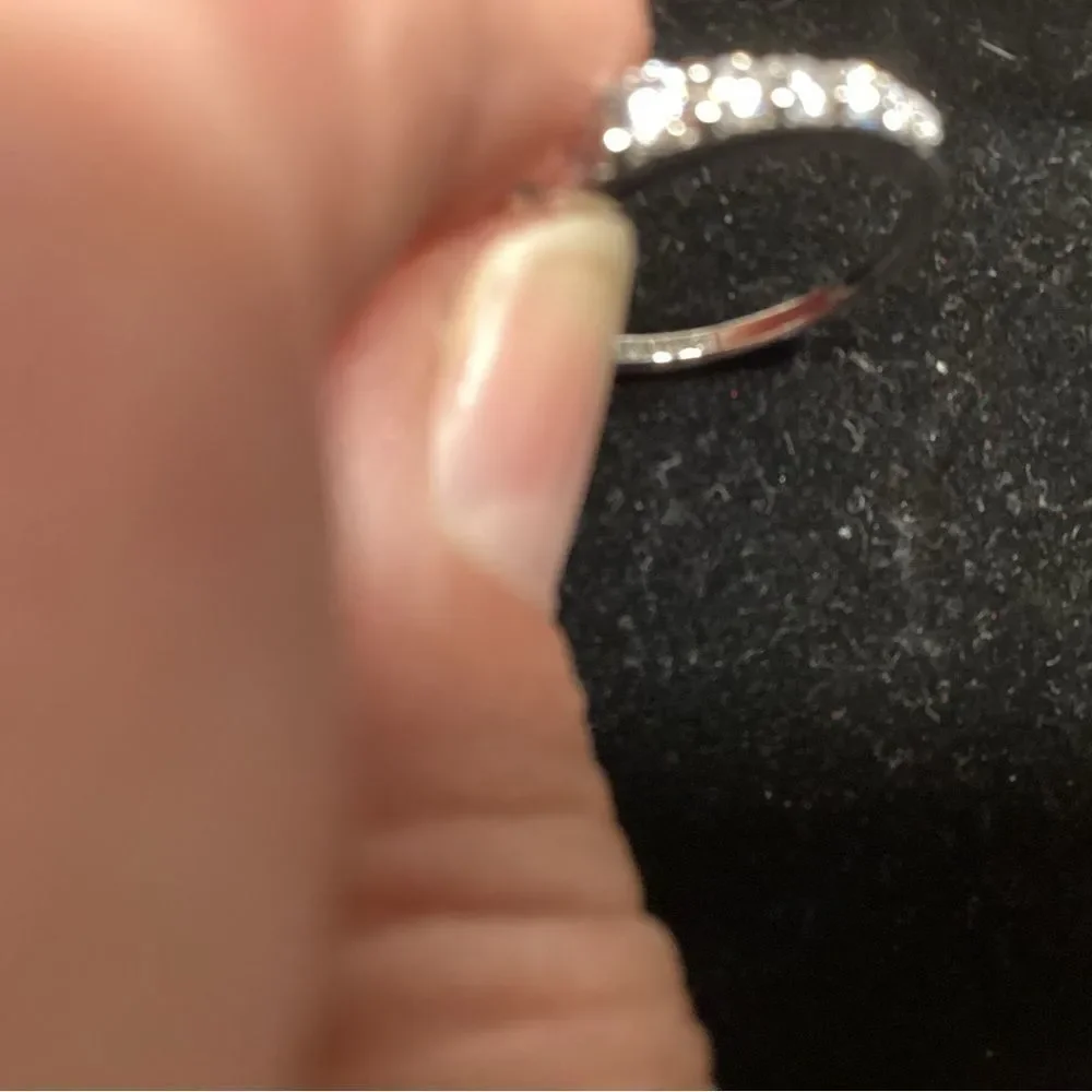 Elegant Sterling Silver Ring with Diamond Simulant Bella Luce